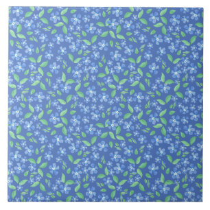 Carreau Motif floral assez écervelé de vert bleu de