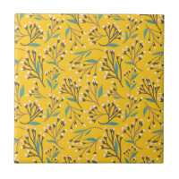 Motif floral avec des branches et des bourgeons dé