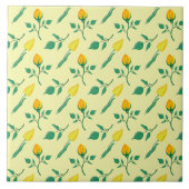 Carreau Motif floral avec rose jaune et fleurs de tulipe (Devant)
