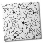 Carreau Motif floral blanc noir<br><div class="desc">Utilisez ce motif de fleurs de magnolia noir et blanc simple et chic comme toile de fond pour customiser votre espace de vie. Vous pouvez également changer la couleur arrière - plan pour en faire votre propre look. De plus, vous pouvez même faire des lignes de fleurs noires une couleur...</div>