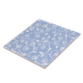 Carreau motif floral bleu et blanc (Côté)