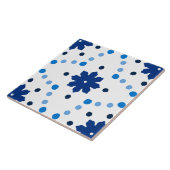 Carreau Motif Floral bleu et blanc (Côté)