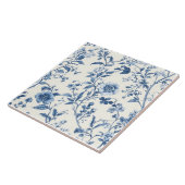 Carreau Motif Floral Bleu Portugais (Côté)