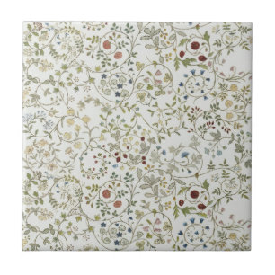 Carreau Motif floral broderie vintage windrush Morris