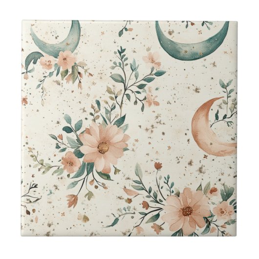 Carreau Motif floral céleste (10) (Devant)