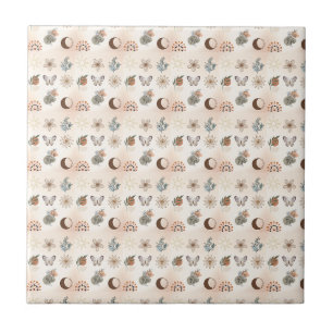 Carreau Motif floral céleste boho