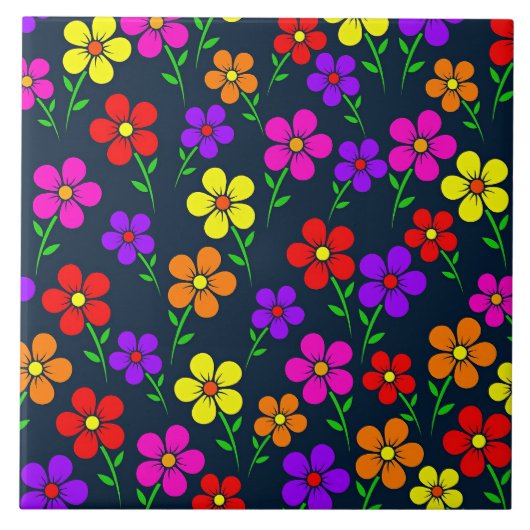 Carreau Motif floral coloré (Devant)
