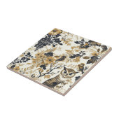 Carreau Motif floral de chêne beige rustique (Côté)