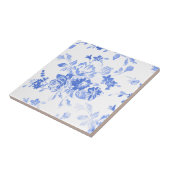 Carreau Motif floral de fleur bleue vintage (Côté)