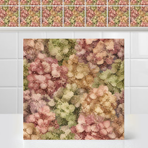 Carreau Motif floral de l'hortensia antique à l'aquarelle