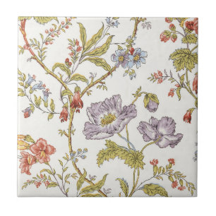 Carreau Motif floral de vigne de fleurs jolies vintage