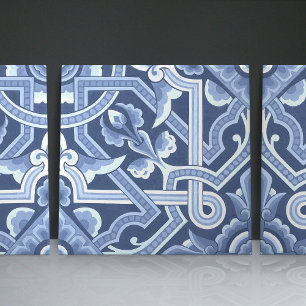 Carreau Motif floral Delft Blue de Christopher Dresser