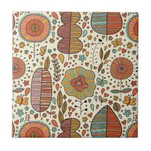 Carreau Motif floral d'été fait de feuille