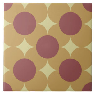 Carreau Motif floral en cercle rétro