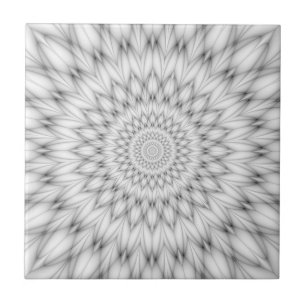 Carreau Motif floral en noir et blanc