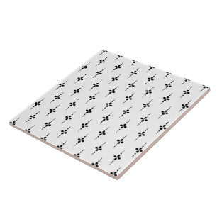 Carreau Motif floral géométrique moderne noir et blanc