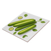Carreau Motif floral léger de concombre légume (Côté)