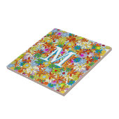 Carreau Motif floral moderne Couleurs vives (Côté)