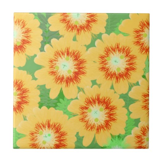 Carreau Motif floral orange (Devant)
