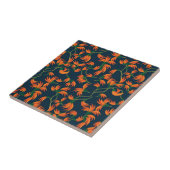 Carreau Motif floral orange fluide (Côté)