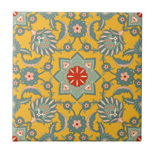 Carreau Motif floral ottoman vintage
