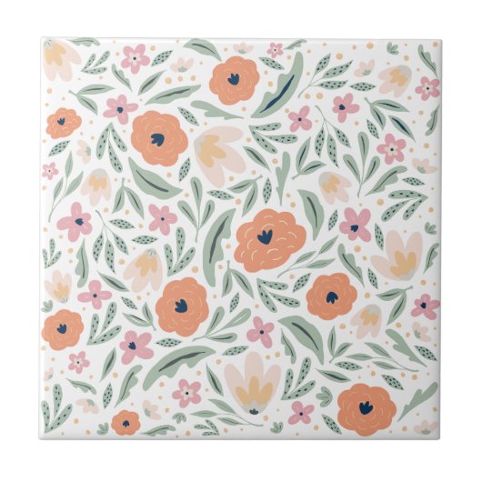 Carreau Motif floral Pastel Spring (Devant)