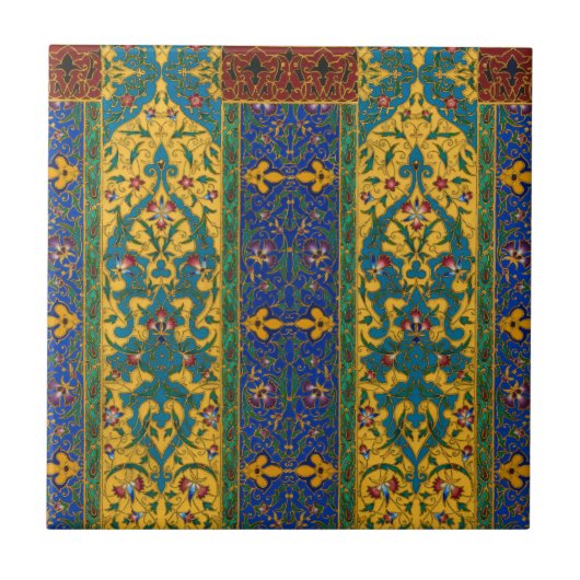 Carreau Motif floral persan décoratif complexe (Devant)