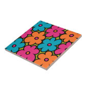 Carreau Motif floral rétro coloré (Côté)