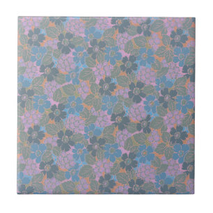 Carreau Motif floral rétro stylisé