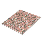 Carreau Motif floral rose blanc et vert (Côté)