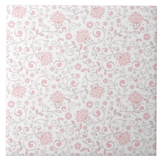 Carreau Motif floral rose-clair élégant (Devant)