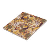Carreau Motif floral tropical avec le tigre (Côté)