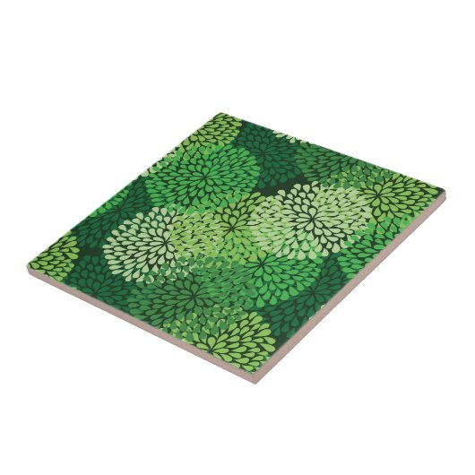 Carreau Motif floral vert (Côté)