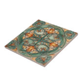 Carreau Motif floral vert Art nouveau (Côté)