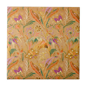 Carreau Motif floral vintage vibrant