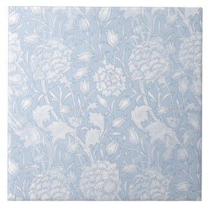 Carreau Motif Floral William Morris en bleu