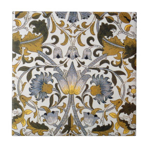 Carreau Motif floral William Morris Lodden : bleu or