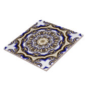 Carreau Motif fractal bleu rond (Côté)
