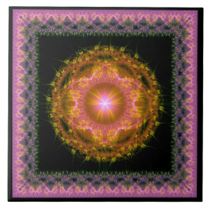 Carreau Motif fractal brillant multicolore