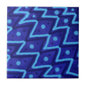 Carreau Motif funky à points en zigzag bleu (Devant)