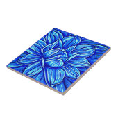 Carreau Motif géant à fleurs Peony en Indigo Blue (Côté)