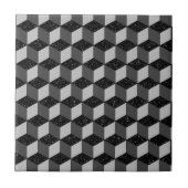 Carreau Motif géométrique 3D de cube gris noir moderne (Devant)