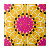 Carreau Motif géométrique Abstrait en mosaïque rose jaune (Devant)