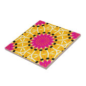 Carreau Motif géométrique Abstrait en mosaïque rose jaune (Côté)