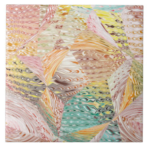 Carreau Motif Géométrique Abstrait Ondulé Coloré