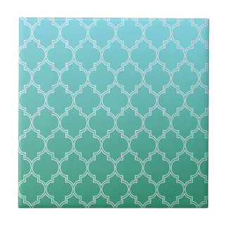 Carreau Motif géométrique Abstrait turquoise et blanc