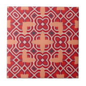Carreau Motif géométrique arabe de Bohême rouge (Devant)