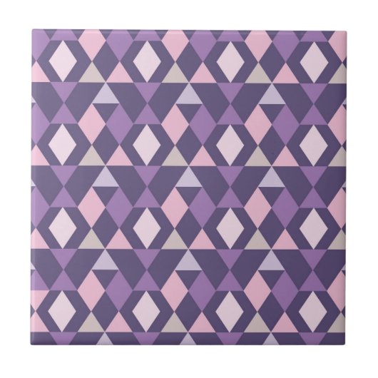 Carreau Motif géométrique arabe pourpre (Devant)