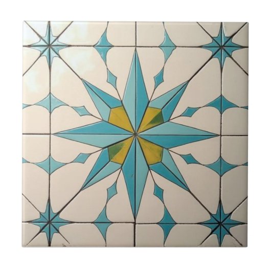 Carreau Motif géométrique atomique moderne du milieu du si (Devant)