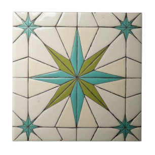 Carreau Motif géométrique atomique rétro moderne du milieu